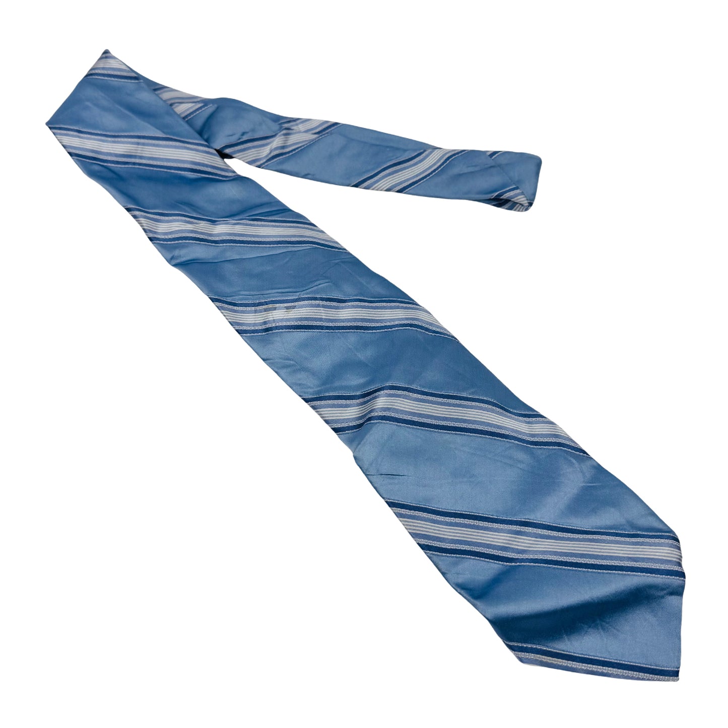 Valentino Light Blue 'Diagonal Stripes' Silk Tie (Size Regular)