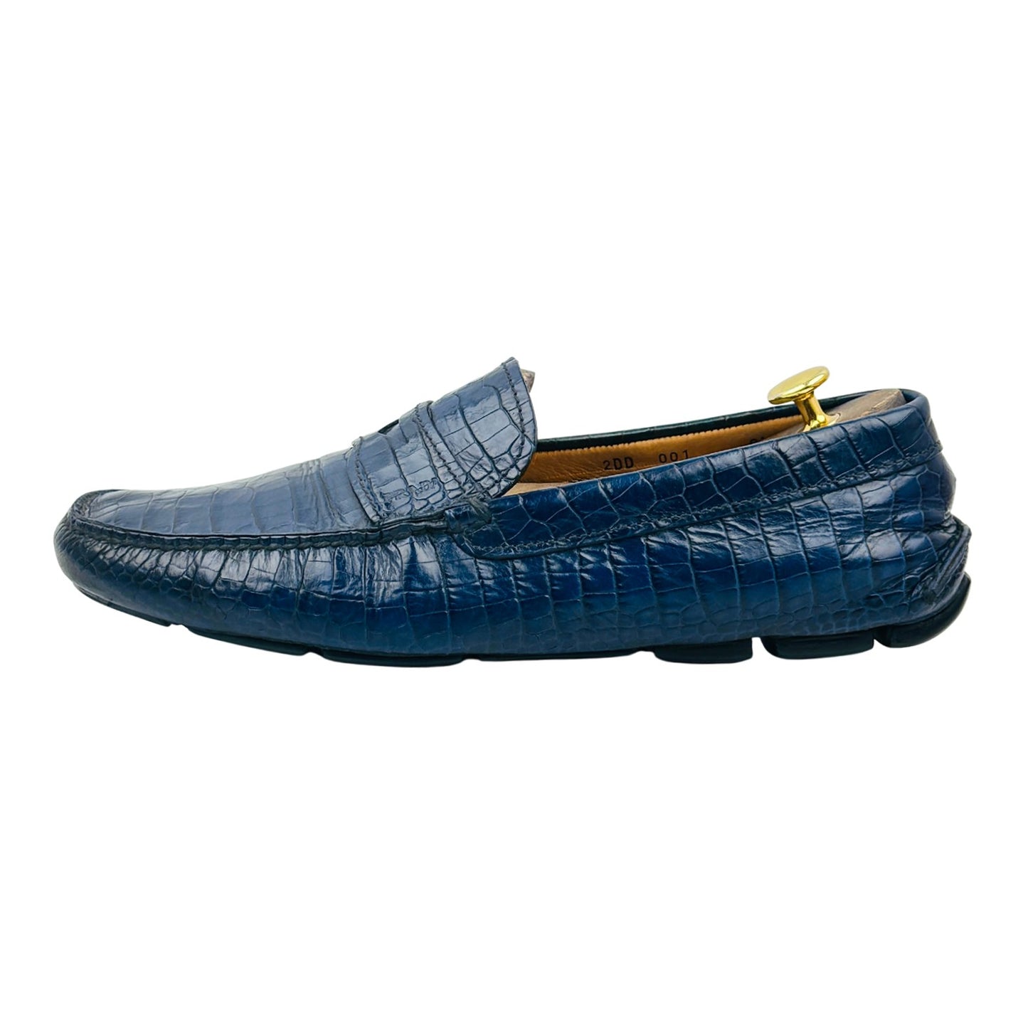 Prada Croc-Embossed Penny Driving Loafers (Size 44)