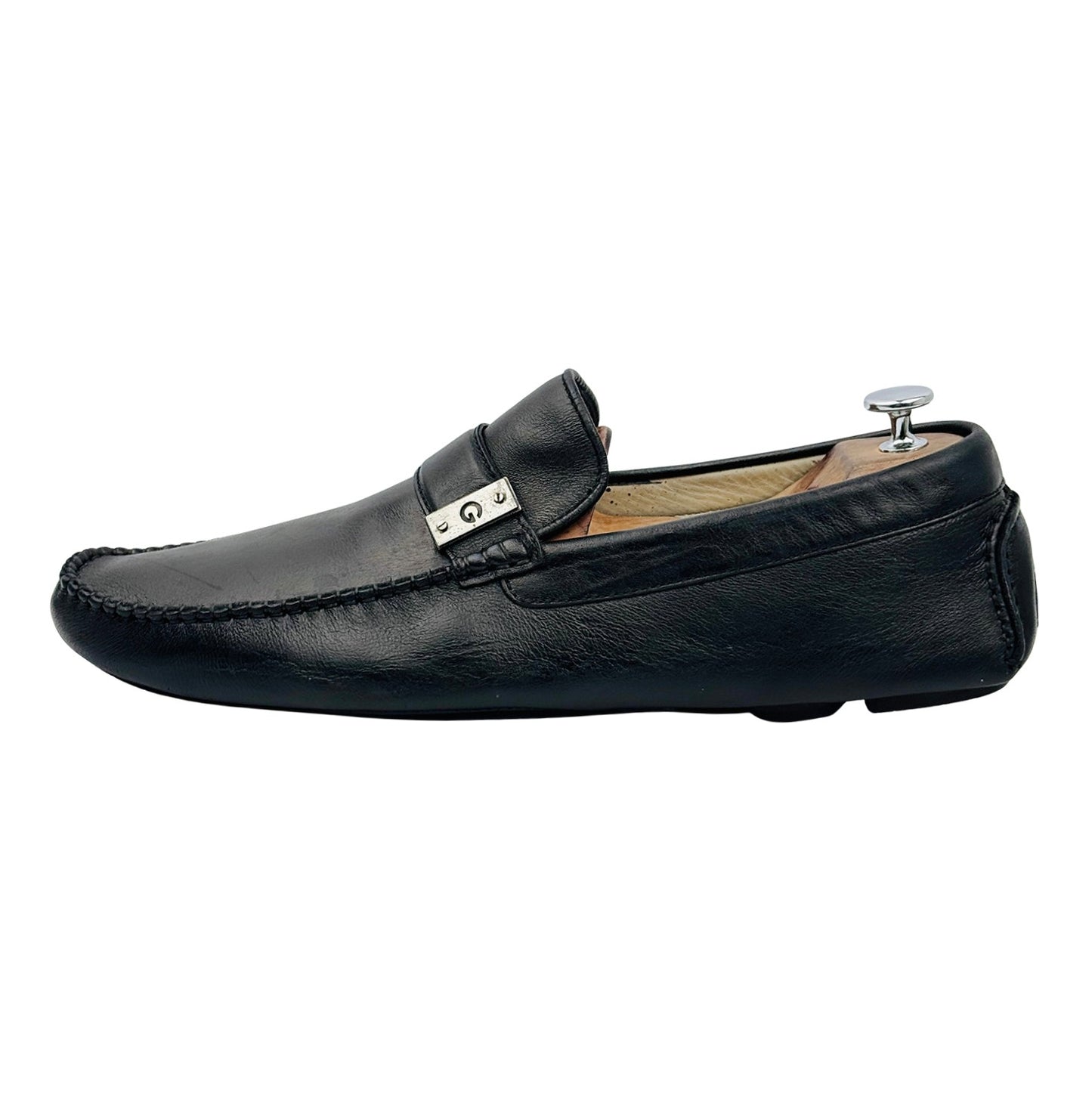 Dolce & Gabbana Men's Black Leather Loafers (Size 46/46.5)