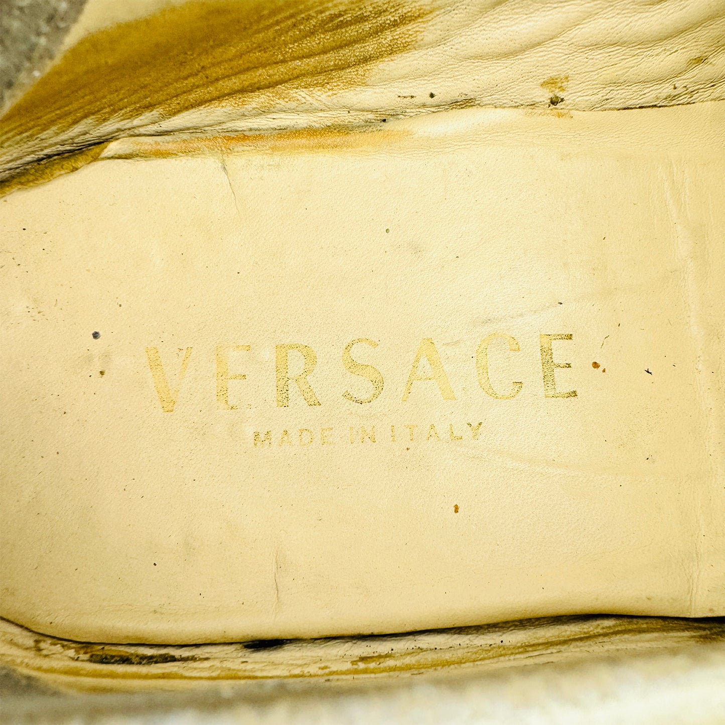 Versace Men's Medusa Beige Leather Loafers (Size 43)