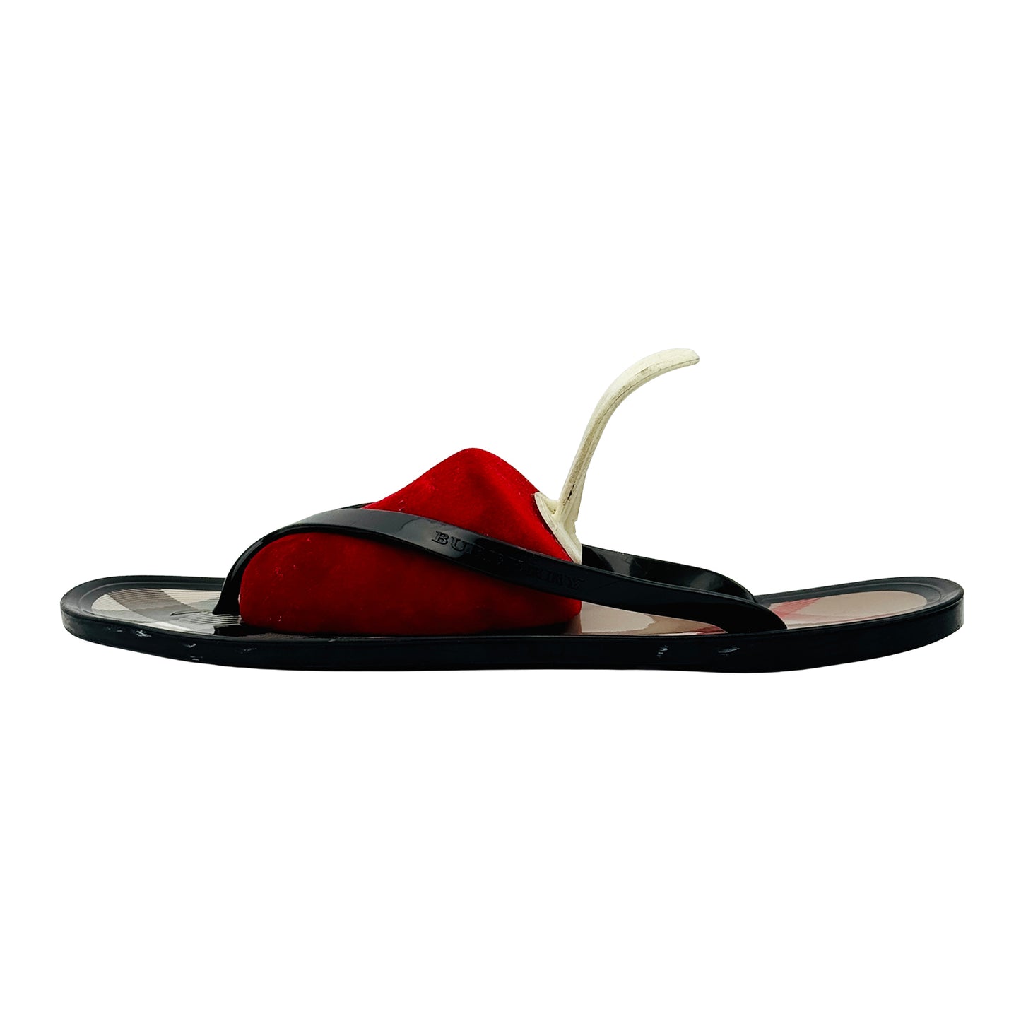 Burberry Nova Check Pattern Rubber Flip Flops (Size 39)