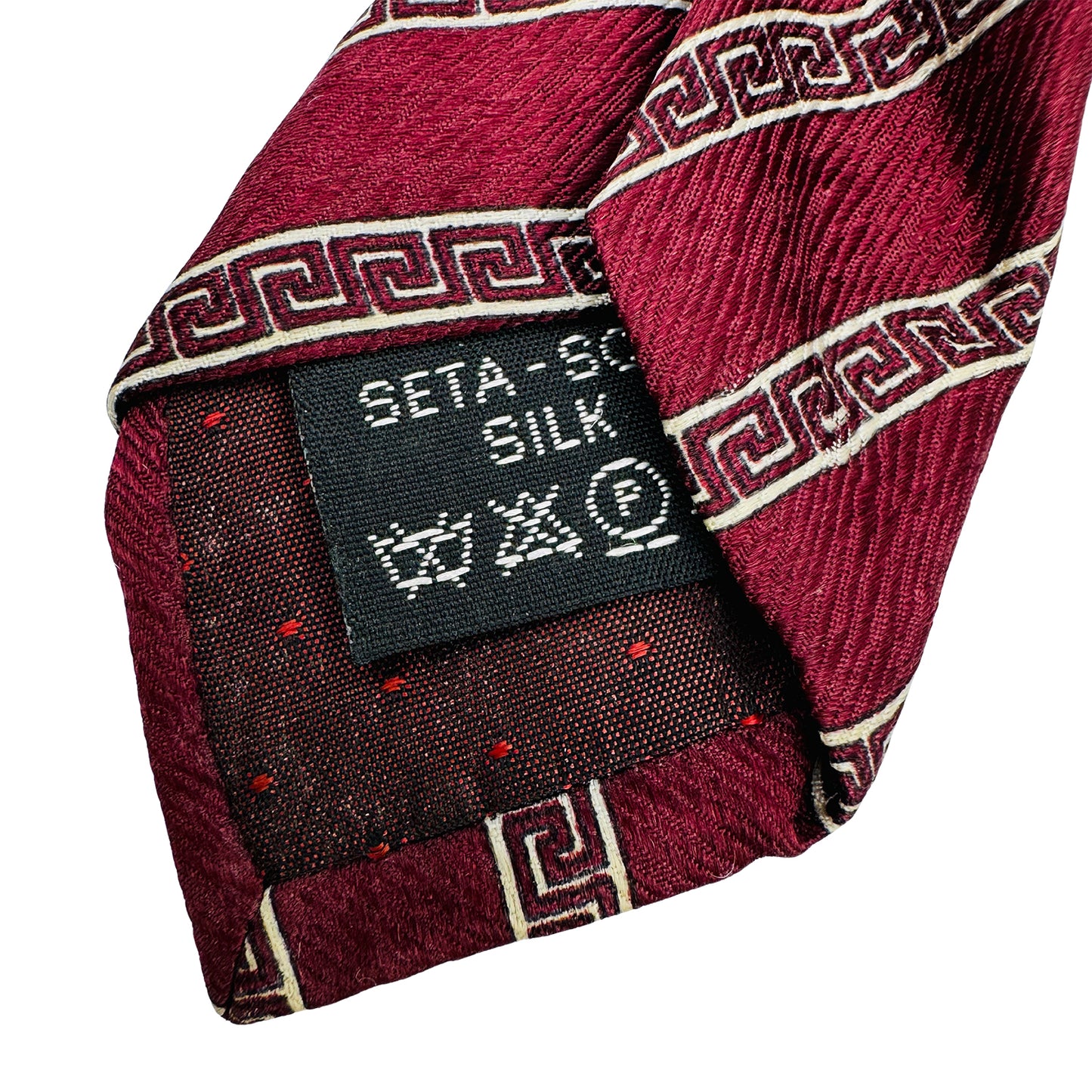 Versace Burgundy 'Ivory Pattern' Silk Tie (Size Regular)