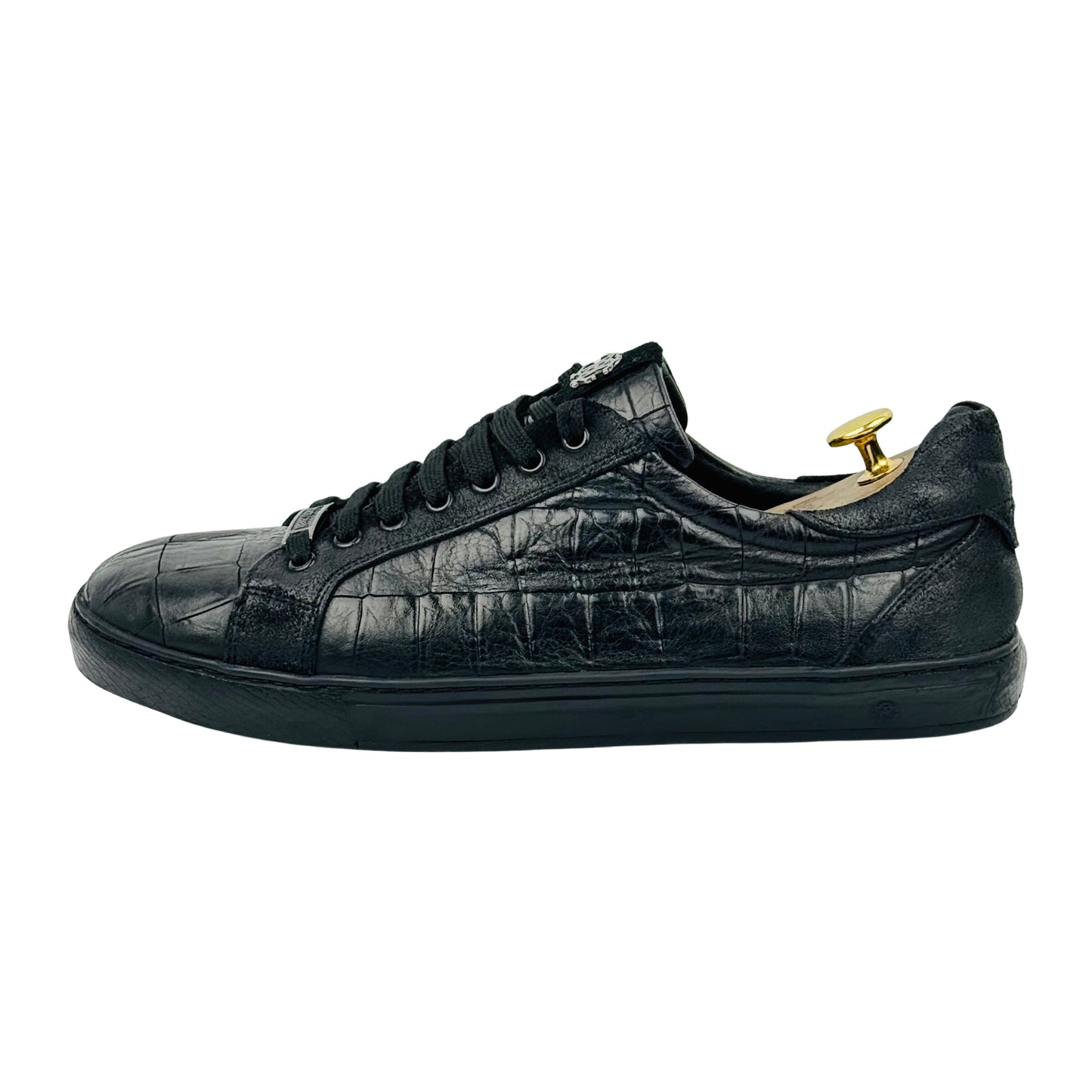 Roberto Cavalli Crocodile Embossed Leather Sneakers (Size 43/43.5)