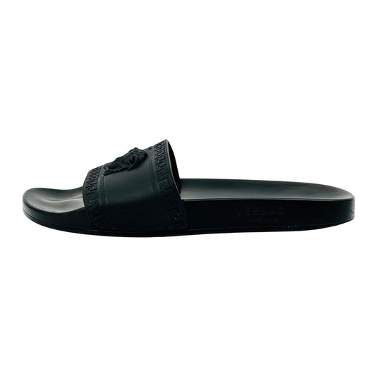 Versace Palazzo Black Rubber Slides (Size 43/43.5)