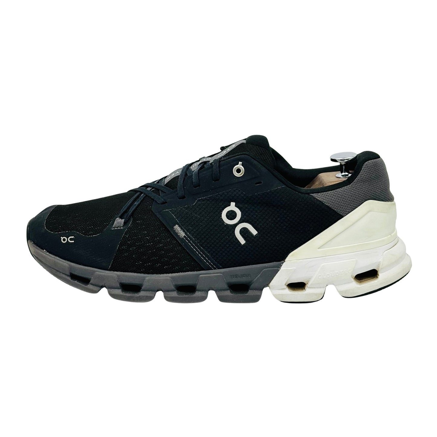 On Cloudflyer 4 'Black White Dark Grey' Shoes (Size 46/46.5)