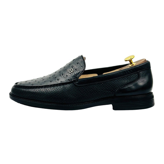 BOSSsunwen Ostrich-Embossed Leather Loafers (Size 43)