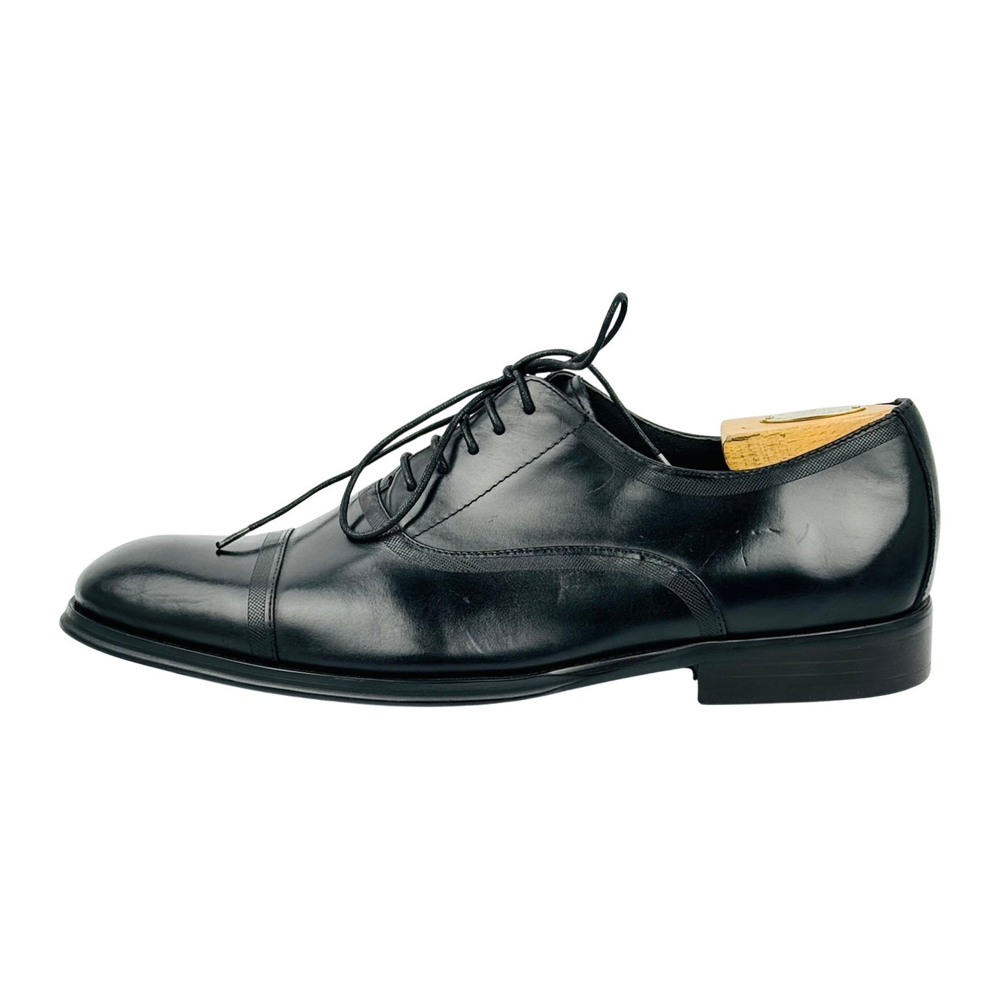 Duchini Men's Formal Black Leather Oxfords (Size 44)