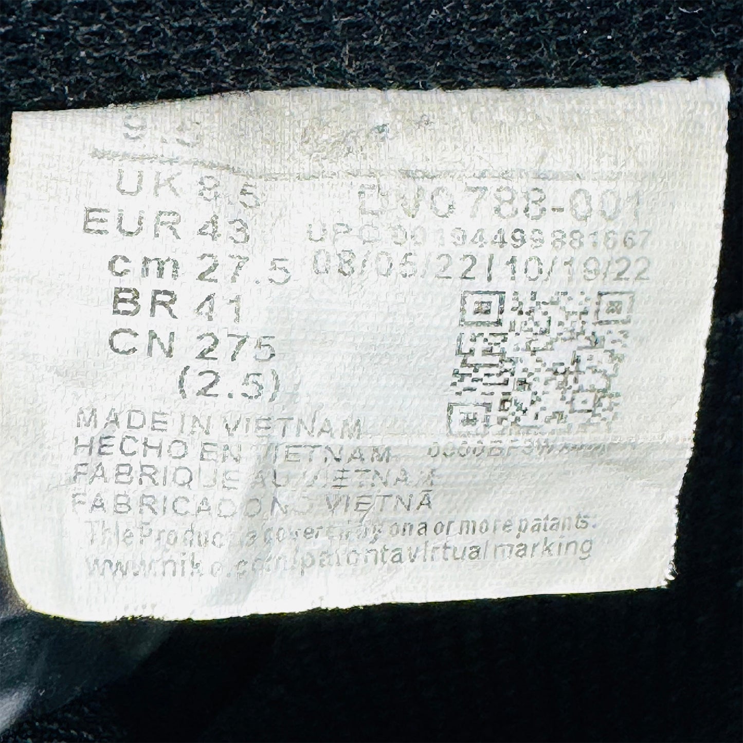 Nike Air Force 1 Low '07 'Black White' Sneakers (Size 43) - DV0788-001