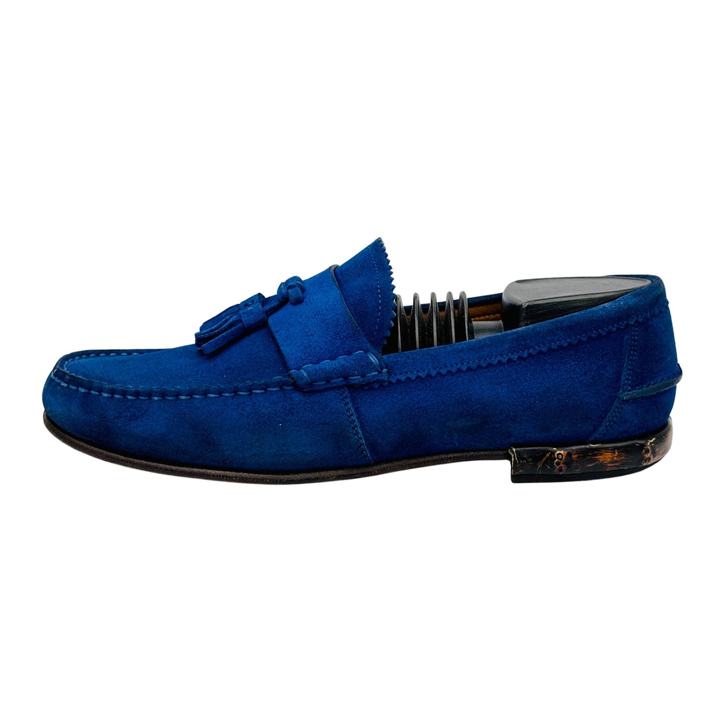 Gucci Men's Horsebit Blue Suede Loafers (Size 41/41.5) - 386550