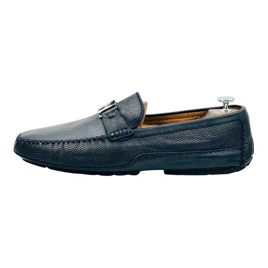 Moreschi Men's Navy Blue Leather Loafers (Size 45/45.5) - 44034