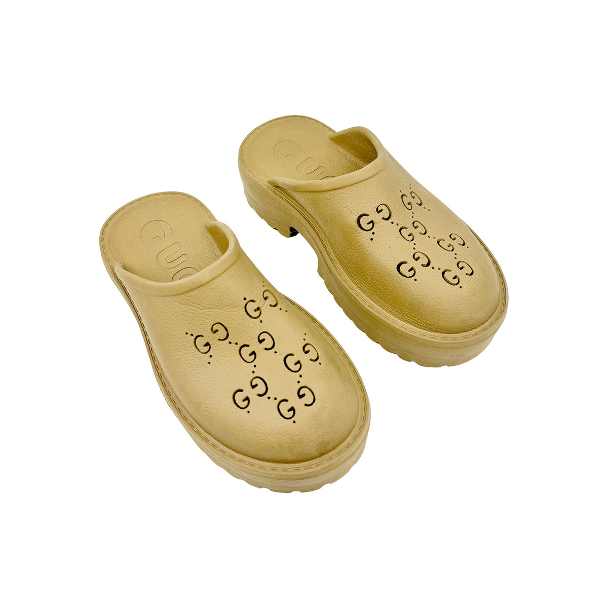 Gucci Platform Perforated G Slides (Size 39) - 663577 JFB00 9022