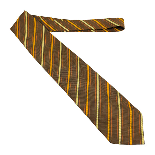 Yves Saint Laurent Brown 'Diagonal Stripes' Tie (Size Regular)