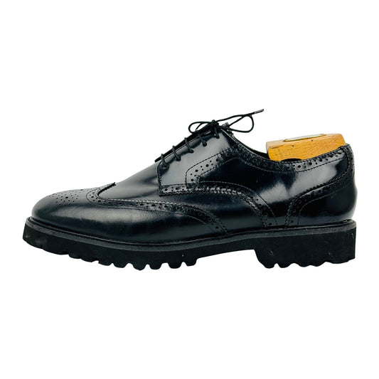 Aldo Men's Chunky Leather Black Brogue Shoes (Size 41/41.5)