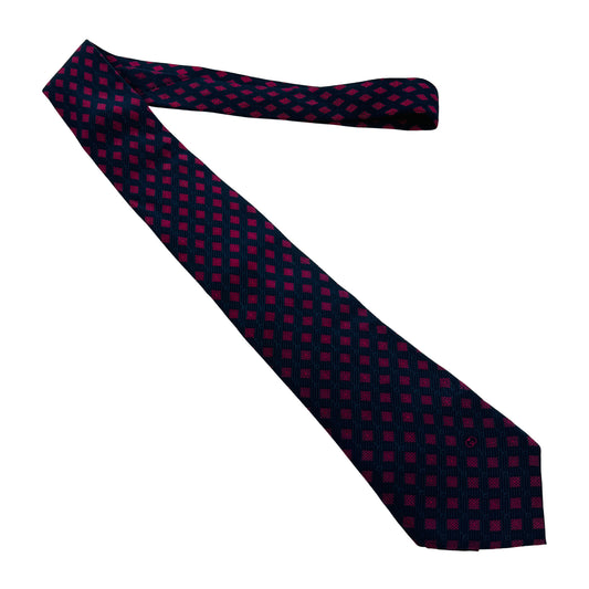 Gucci Navy 'Diamond Pattern' Tie (Size Regular)
