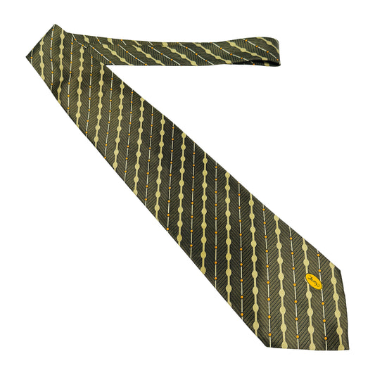 Yves Saint Laurent Dark Green 'Diagonal Stripes' Tie (Size Regular)