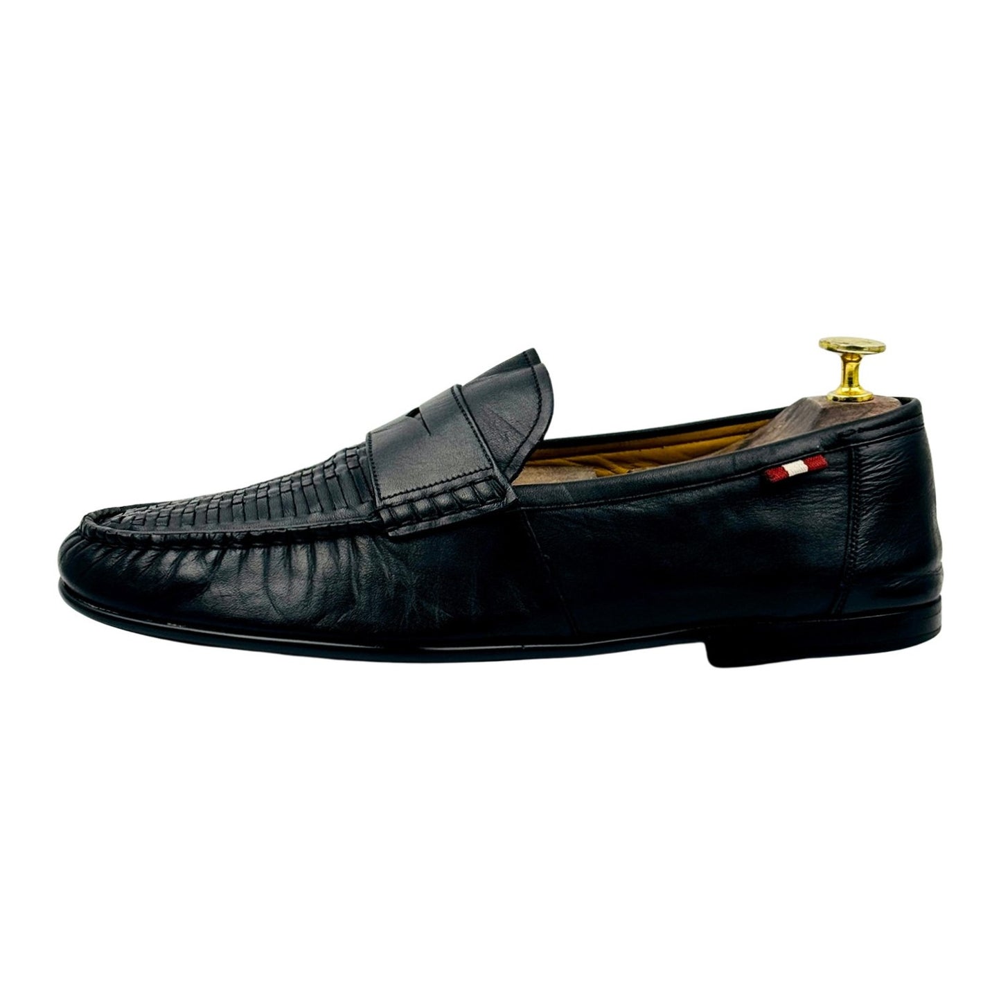 Bally Black Woven Leather Penny Loafers (Size 42)
