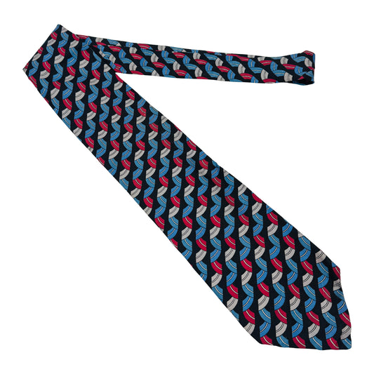 Christian Dior Black 'Curved Motifs' Tie (Size Regular)