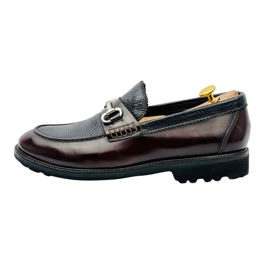 Corneliani Men's Black Brown Leather Loafers (Size 42.5)