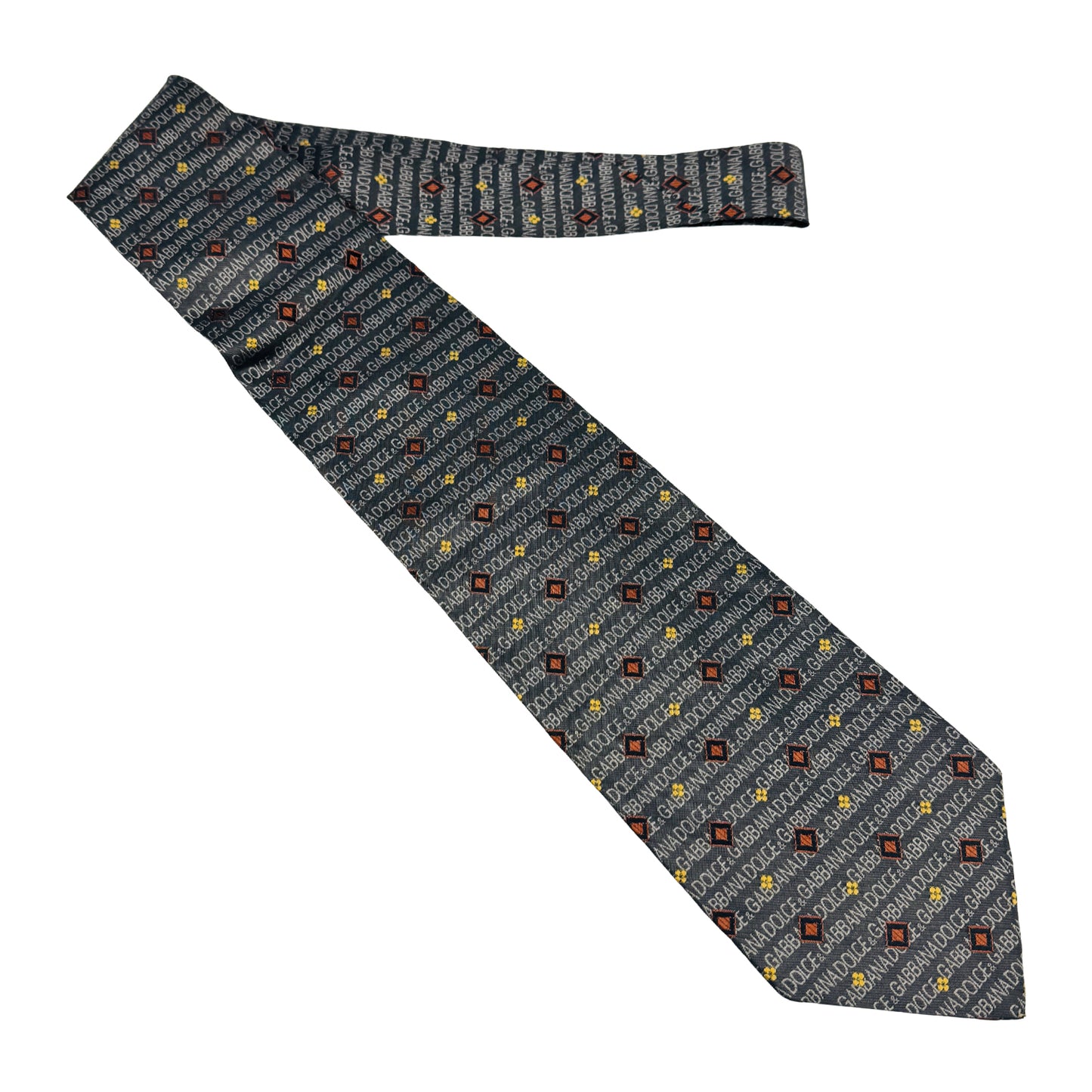 Dolce & Gabbana Black 'All Over Text' Tie (Size Regular)
