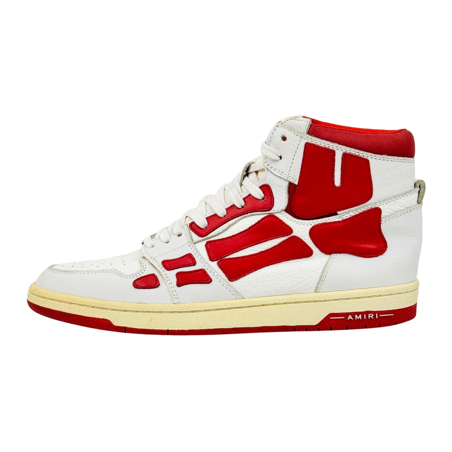 Amiri Men's Skel Top High 'White Red' Sneakers (Size 45)