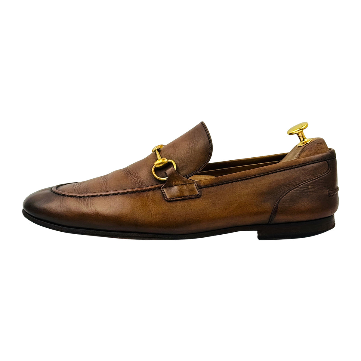 Gucci Jordaan Leather Horsebit Loafers (Size 44)