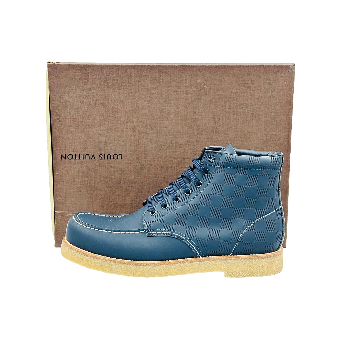 Louis Vuitton Sailor Damier Embossed Boots (Size 44) - FA0195