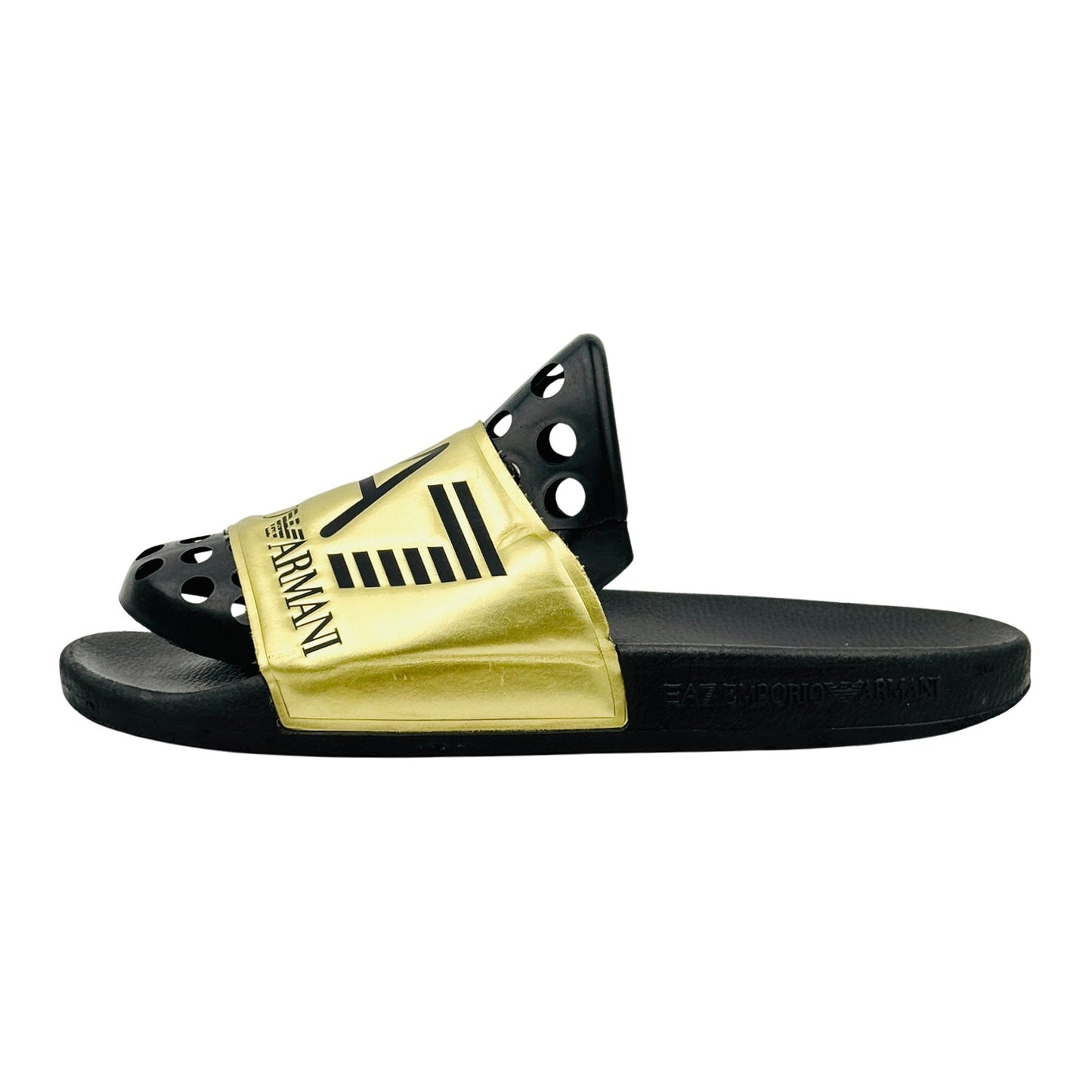 Emporio Armani EA7 'Black Gold' Slides (Size 44)