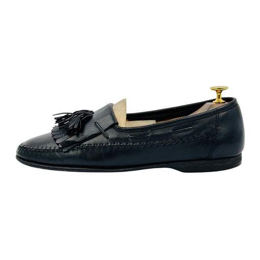 Santoni Men's Black Tasseled Loafers (Size 41.5/42) - 21711-01
