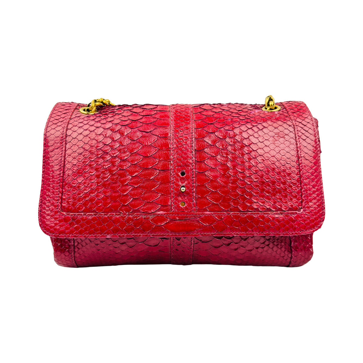 Christian Louboutin Red Python Snakeskin Shoulder Bag