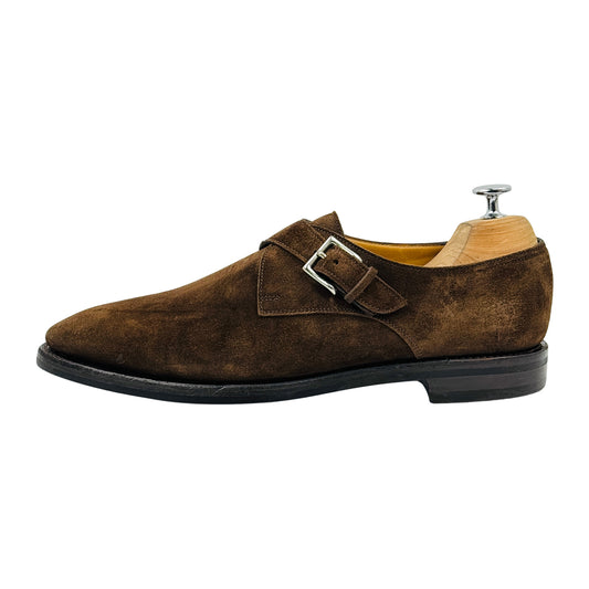 John Lobb Ashill Single Monk Strap Suede Leather Loafers (Size 42)