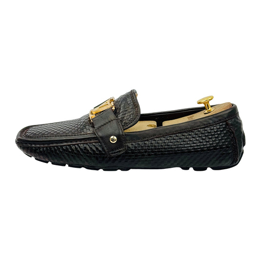 Louis Vuitton Dark Brown Python Leather Loafers (Size 43/43.5)