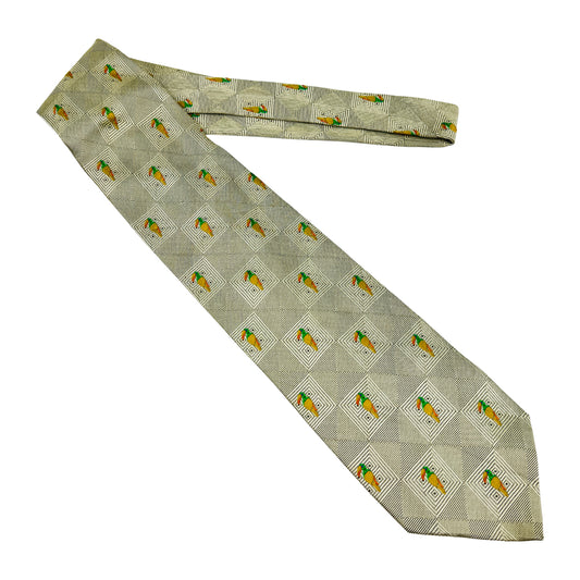 Vittorio Cotta Light Grey 'Bird Motifs' Tie (Size Regular)