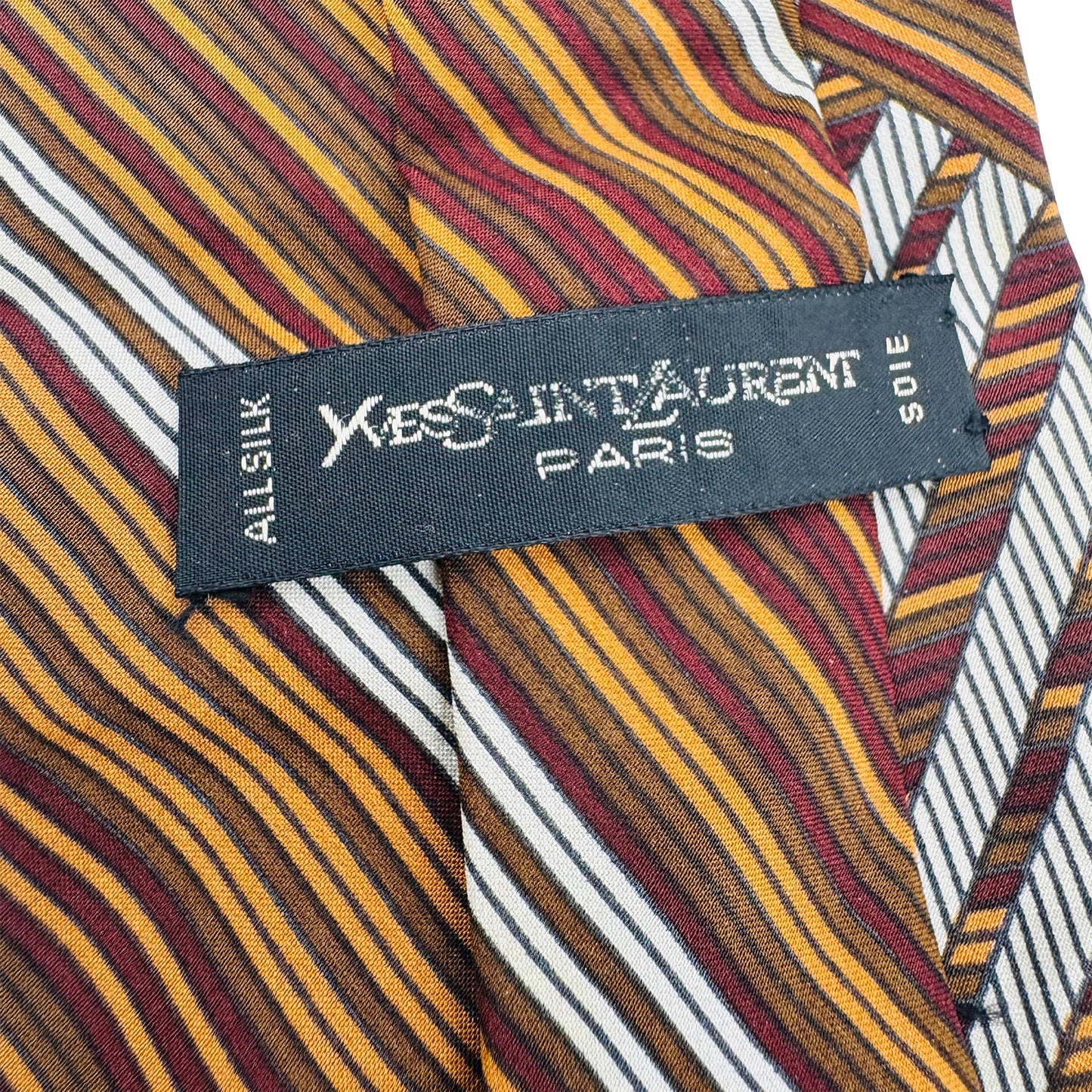 Yves Saint Laurent Mustard 'Striped' Tie (Size Regular)