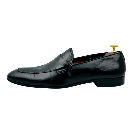Prada Men's Black Leather Loafers (Size 44)