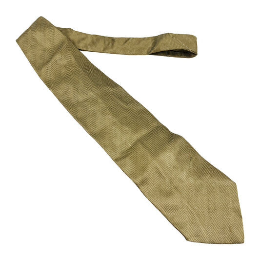 Emporio Armani Beige Gold 'Herringbone Pattern' Tie (Size Regular)