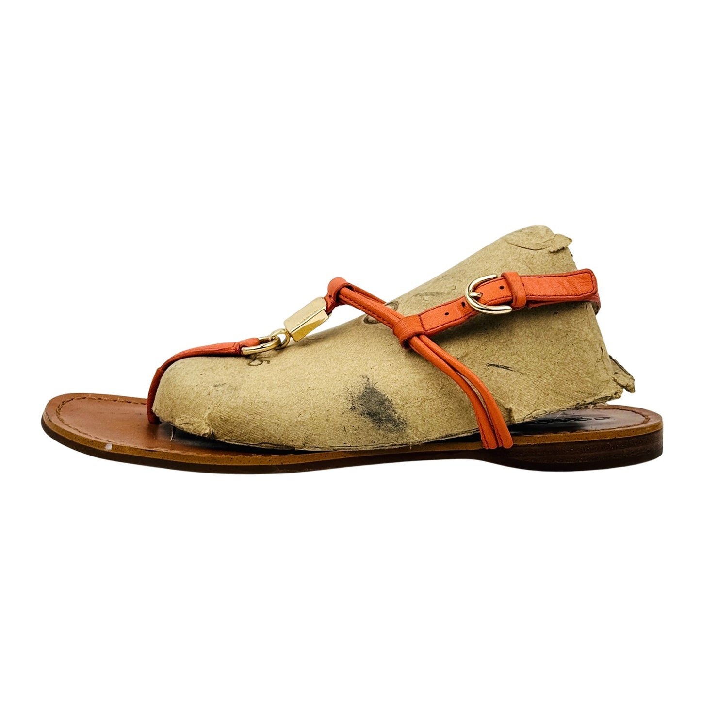 Coach Cicily Brown Leather Sandals (Size 37.5)