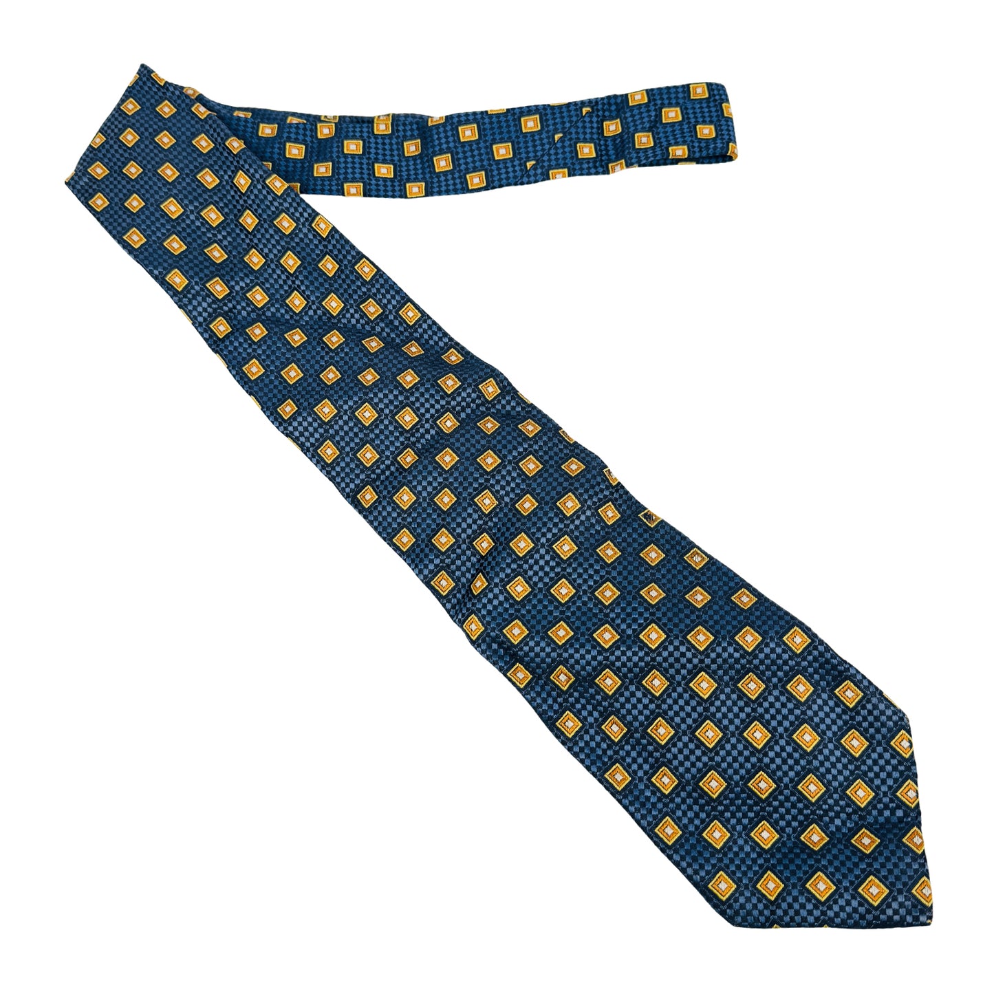 Canali Navy Blue 'Geometric Square Pattern' Tie (Size Regular)