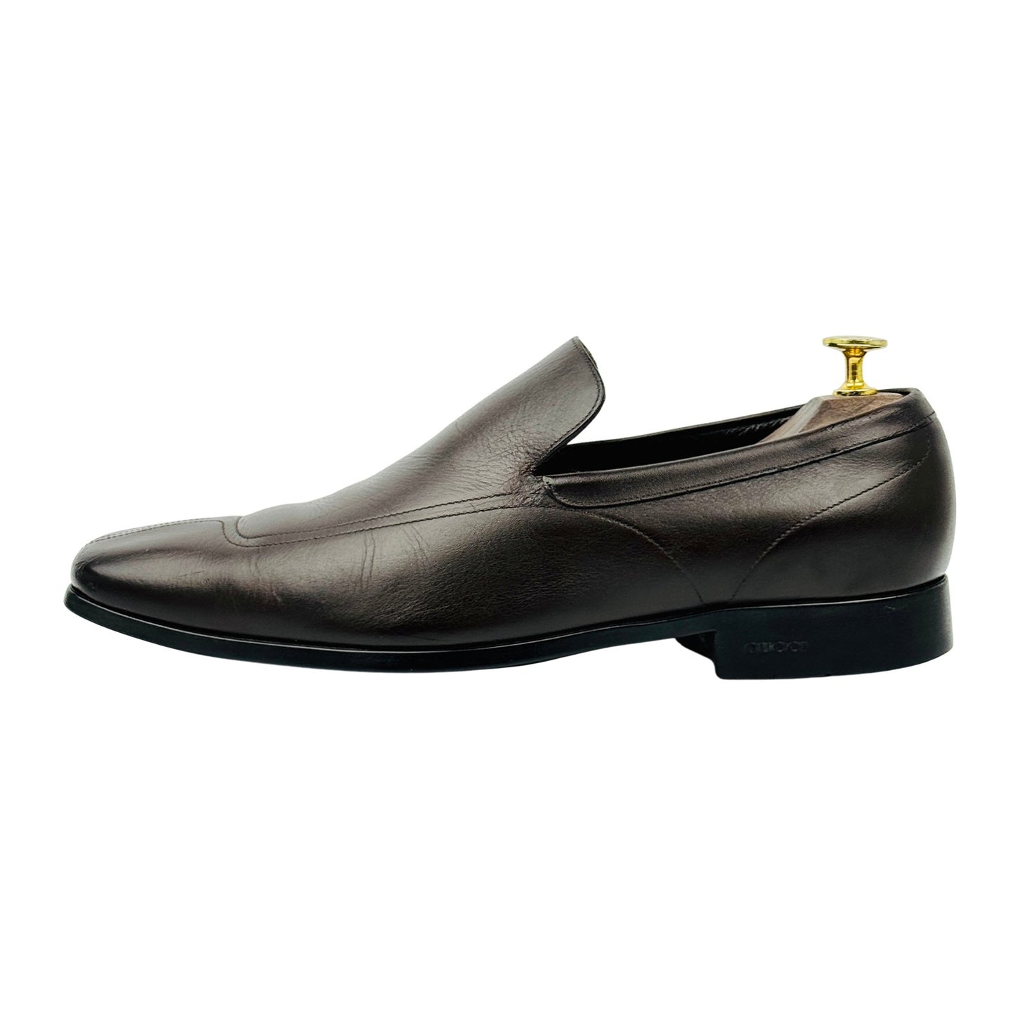 Gucci Men's Dark Brown Leather Loafers (Size 42)