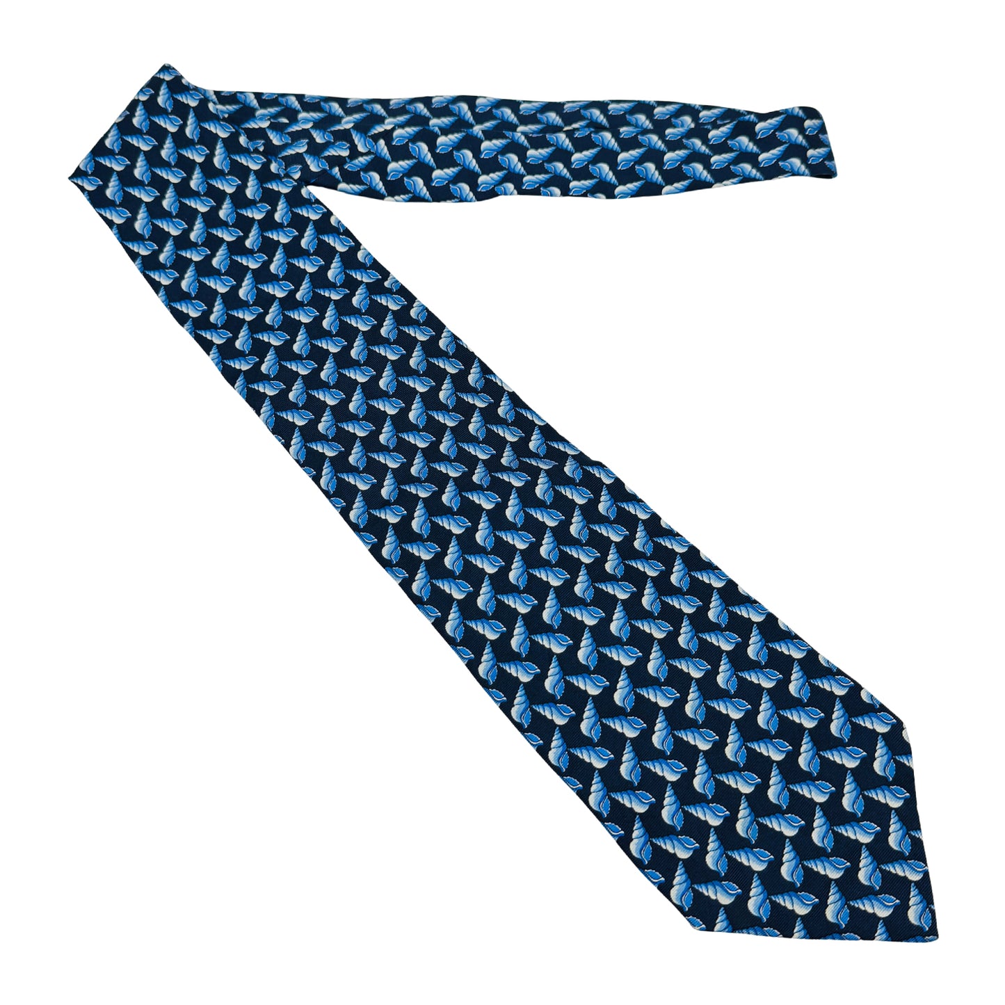T.M. Lewin & Sons Navy 'Seashell Motifs' Tie (Size Regular)