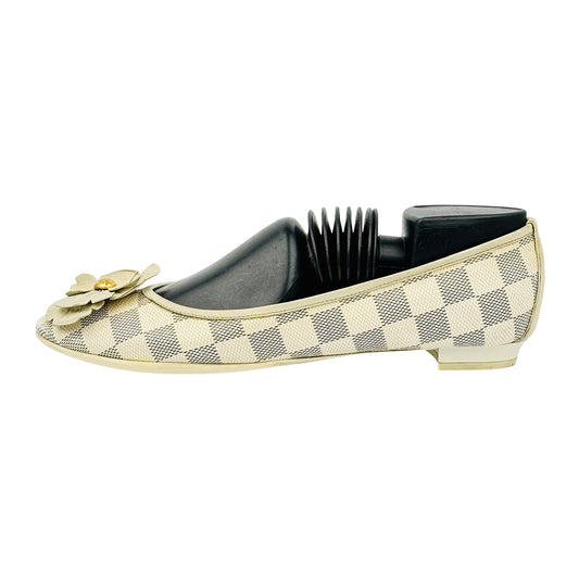 Louis Vuitton Damier Azur Flower Ballet Flats (Size 39)