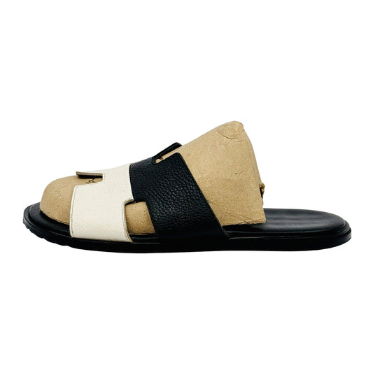 Hermes Izmir 'Black White' Slippers (Size 41/41.5)