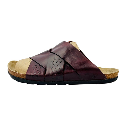 Diesel Men's Burgundy Leather Slippers (Size 44.5/45)