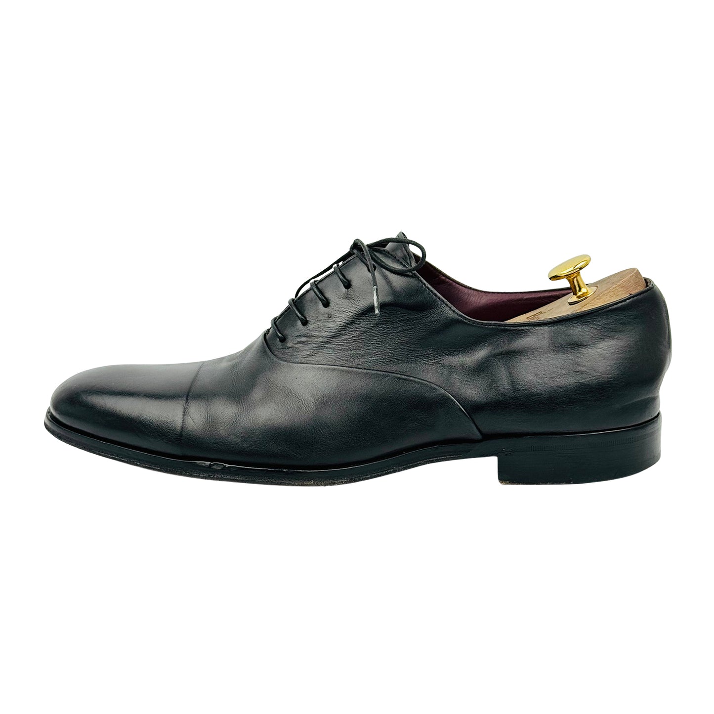 Hugo Boss Men's Black Leather Italian Oxfords (Size 44)