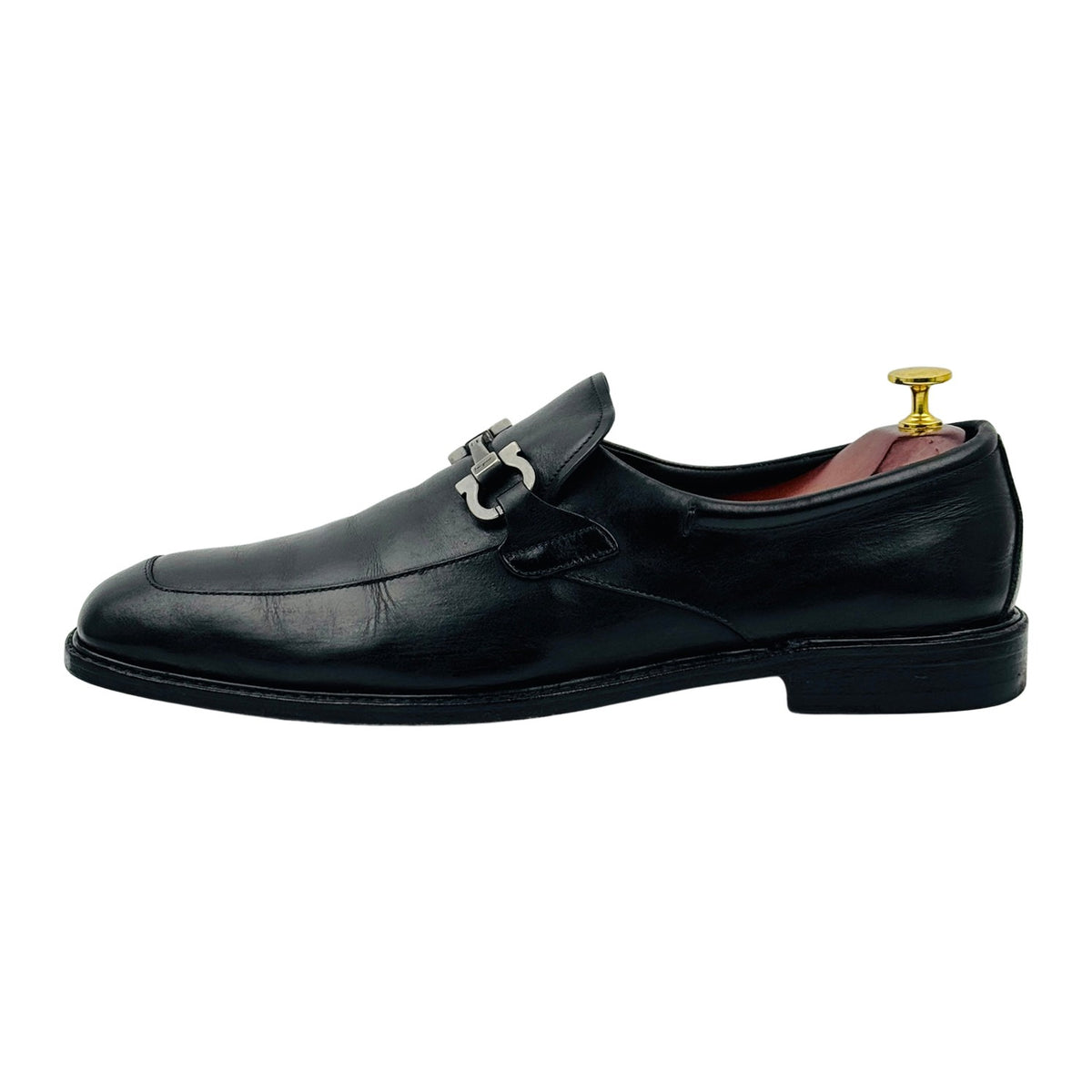 Salvatore Ferragamo Men's Black Leather Loafers (Size 45)