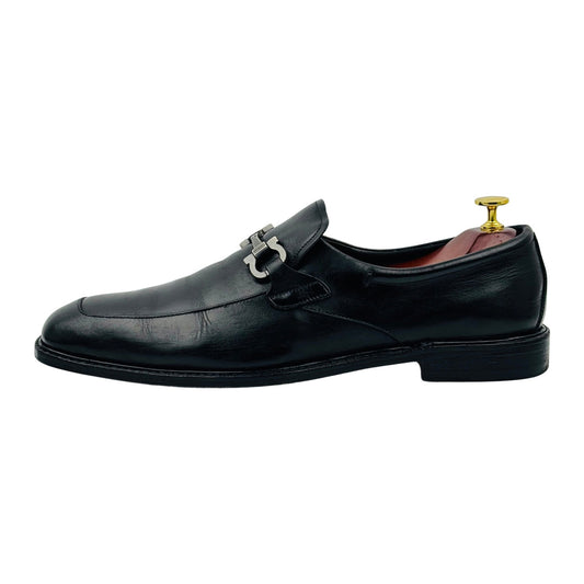 Salvatore Ferragamo Men's Black Leather Loafers (Size 45)