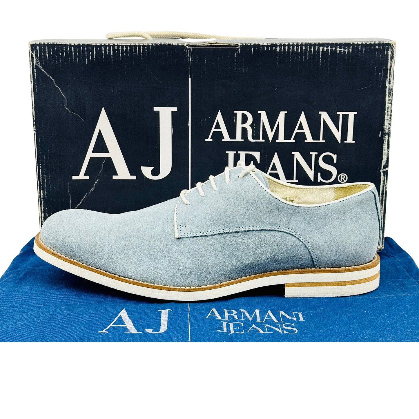 Armani Jeans Men's Light Blue Derby Shoes (Size 44)