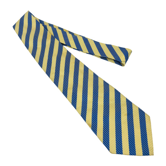 Giorgio Armani Blue Yellow 'Diagonal Stripes' Tie (Size Regular)