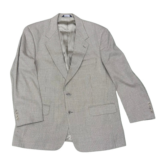 Burberry Light Grey Houndstooth Blazer (Size Medium)