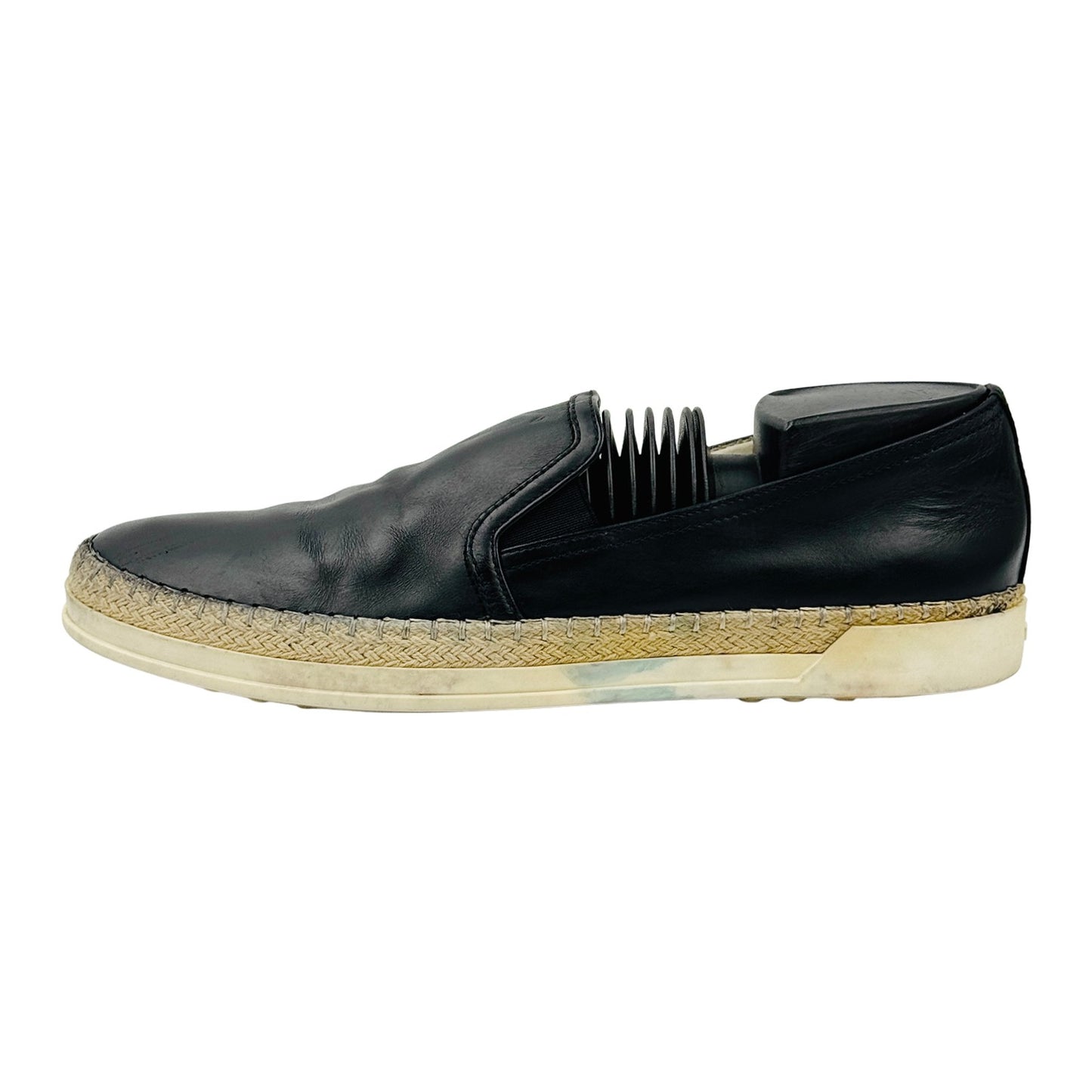 Tod's Black Leather Espadrille Shoes (Size 39/39.5)
