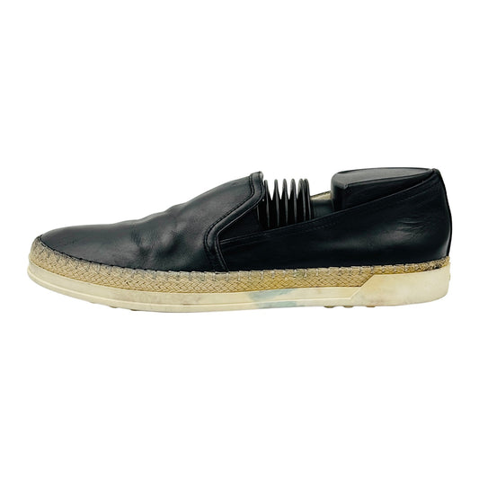 Tod's Black Leather Espadrille Shoes (Size 39/39.5)